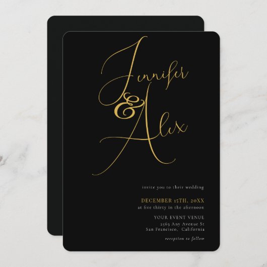 Simple Script Minimalist Photo Collage Wedding  Kaart (Voorkant / Achterkant)