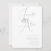 Simple Script Minimalist Photo Collage Wedding  Kaart (Voorkant)