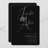 Simple Script Minimalist Photo Collage Wedding Kaart (Voorkant / Achterkant)