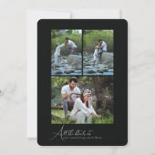 Simple Script Minimalist Photo Collage Wedding Kaart (Achterkant)