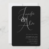 Simple Script Minimalist Photo Collage Wedding  Kaart (Voorkant)