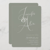 Simple Script Minimalist Photo Collage Wedding Kaart (Voorkant / Achterkant)