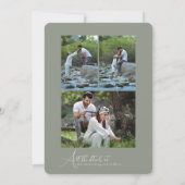 Simple Script Minimalist Photo Collage Wedding Kaart (Achterkant)