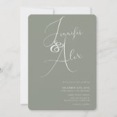 Simple Script Minimalist Photo Collage Wedding  Kaart (Voorkant)