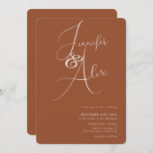 Simple Script Minimalist Photo Collage Wedding  Kaart (Voorkant / Achterkant)