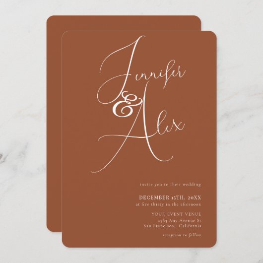 Simple Script Minimalist Photo Collage Wedding  Kaart (Voorkant / Achterkant)