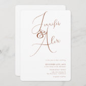 Simple Script Minimalist Photo Collage Wedding Kaart (Voorkant / Achterkant)