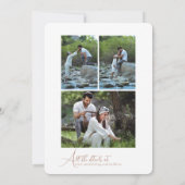 Simple Script Minimalist Photo Collage Wedding Kaart (Achterkant)