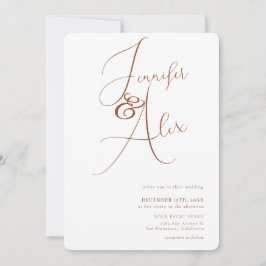 Simple Script Minimalist Photo Collage Wedding Kaart