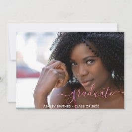 Simple Script Modern 2 Photo Girl Afstuderen Aankondiging