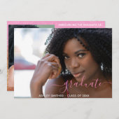 Simple Script Modern 2 Photo Girl Afstuderen Aankondiging (Voorkant / Achterkant)