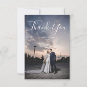 Simple Script Modern Wedding Photo Bedankkaart (Voorkant)