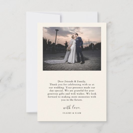 Simple Script Modern Wedding Photo Bedankkaart (Achterkant)