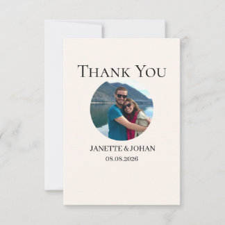 Simple Script Modern Wedding Photo Thank You Card Bedankkaart