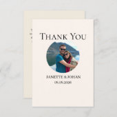 Simple Script Modern Wedding Photo Thank You Card Bedankkaart (Voorkant / Achterkant)