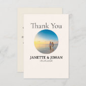 Simple Script Modern Wedding Photo Thank You Card Bedankkaart (Voorkant / Achterkant)