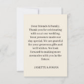 Simple Script Modern Wedding Photo Thank You Card Bedankkaart (Achterkant)