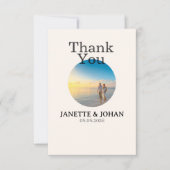Simple Script Modern Wedding Photo Thank You Card Bedankkaart (Voorkant)