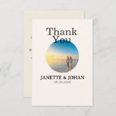 Simple Script Modern Wedding Photo Thank You Card Bedankkaart (Voorkant / Achterkant)