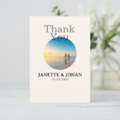 Simple Script Modern Wedding Photo Thank You Card Bedankkaart (Staand voorkant)