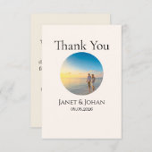 Simple Script Modern Wedding Photo Thank You Card Bedankkaart (Voorkant / Achterkant)