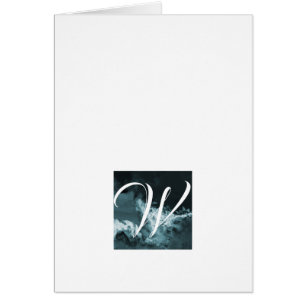 Simple Script Monogram Note Cards - Stormy