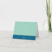 Simple Script Monogram Teal Navy Blue Note Cards Bedankkaart (Achterkant)