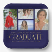 Simple Script Multi Photo Afstudeerder Graduparty Papieren Bordje (Voorkant)