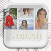 Simple Script Multi Photo Afstudeerder Graduparty Papieren Bordje