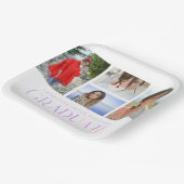 Simple Script Multi Photo Afstudeerder Graduparty Papieren Bordje (Gebogen)