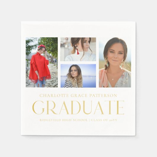 Simple Script Multi Photo Afstudeerder Graduparty Servet (Voorkant)