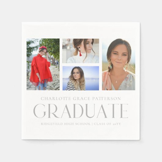 Simple Script Multi Photo Afstudeerder Graduparty Servet (Voorkant)