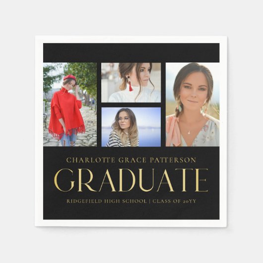 Simple Script Multi Photo Afstudeerder Graduparty Servet (Voorkant)