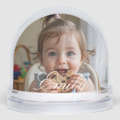 Simple Script Name and Personalized Photo Sneeuwbol (Voorkant)