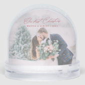 Simple Script Our First Christmas Wedding Photo Sneeuwbol (Achterkant)