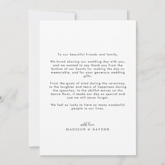 Simple Script Overlay Weddenfoto Bedankkaart (Achterkant)