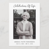 Simple Script Photo Celebration of Life Program Programmakaart (Voorkant)