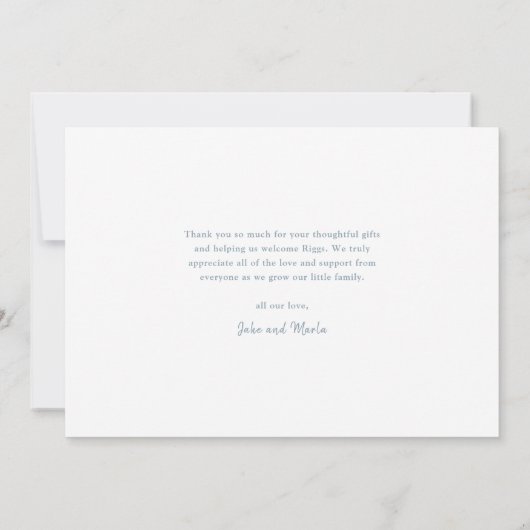 Simple Script Photo Collage Baby Bedankkaart (Achterkant)