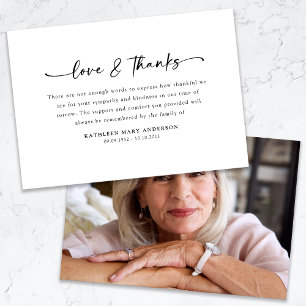 Simple Script Photo Funeral Bedankkaart