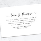 Simple Script Photo Funeral Bedankkaart