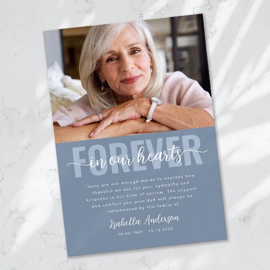 Simple Script Photo Funeral Bedankkaart