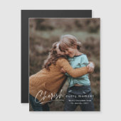 Simple Script Photo Holiday Magentic Kaart (Voorkant / Achterkant)