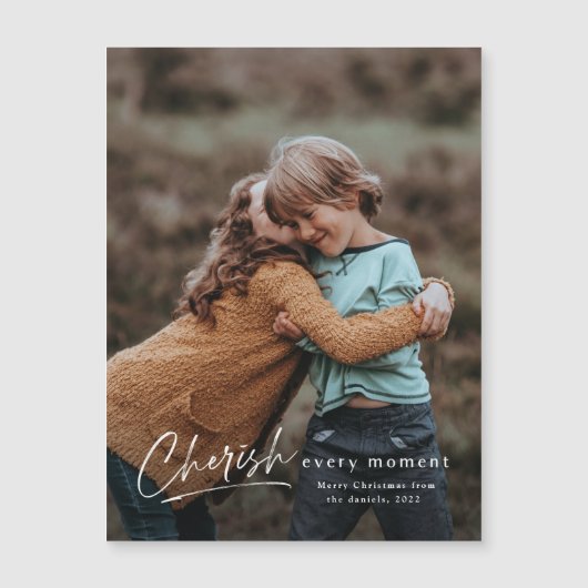 Simple Script Photo Holiday Magentic Kaart (Voorkant)