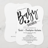 Simple Script Pregnancy AnnounBaby shower Kaart (Voorkant / Achterkant)