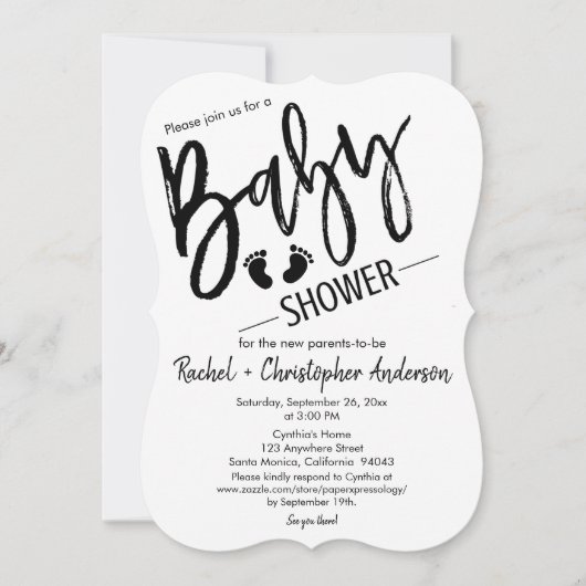 Simple Script Pregnancy AnnounBaby shower Kaart (Voorkant)