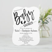 Simple Script Pregnancy AnnounBaby shower Kaart (Staand voorkant)