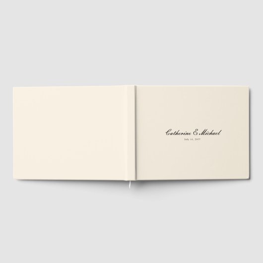 Simple Script Pretty Cream Wedding Guest Book Gastenboek (Volledig)