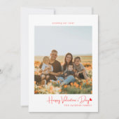 Simple Script Red Heart Valentijnse kaart Foto (Voorkant)