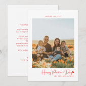 Simple Script Red Heart Valentijnse kaart Foto (Voorkant / Achterkant)