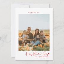 Simple Script Red Heart Valentijnse kaart Foto